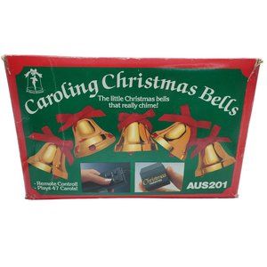 Ye Merrie Minstrel Caroling Christmas Bells Deluxe Set Plays 47 Songs + Remote